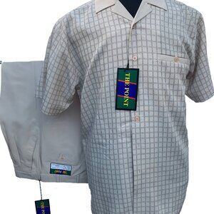 Casual Button Down 2 piece Short Sleeve Shirt and Pant The Point For Men Size M